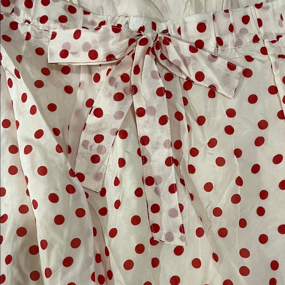JCrew Silk XL Red Polka Dot Sleeveless Dress